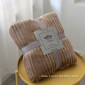 wholesale Flannel Coral Flannelette Striped Milk Nap Blanket